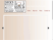 Tablet Screenshot of nickshouseofpizzarestaurant.com